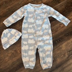 Polar Bear Toddler Onesie and Matching Hat